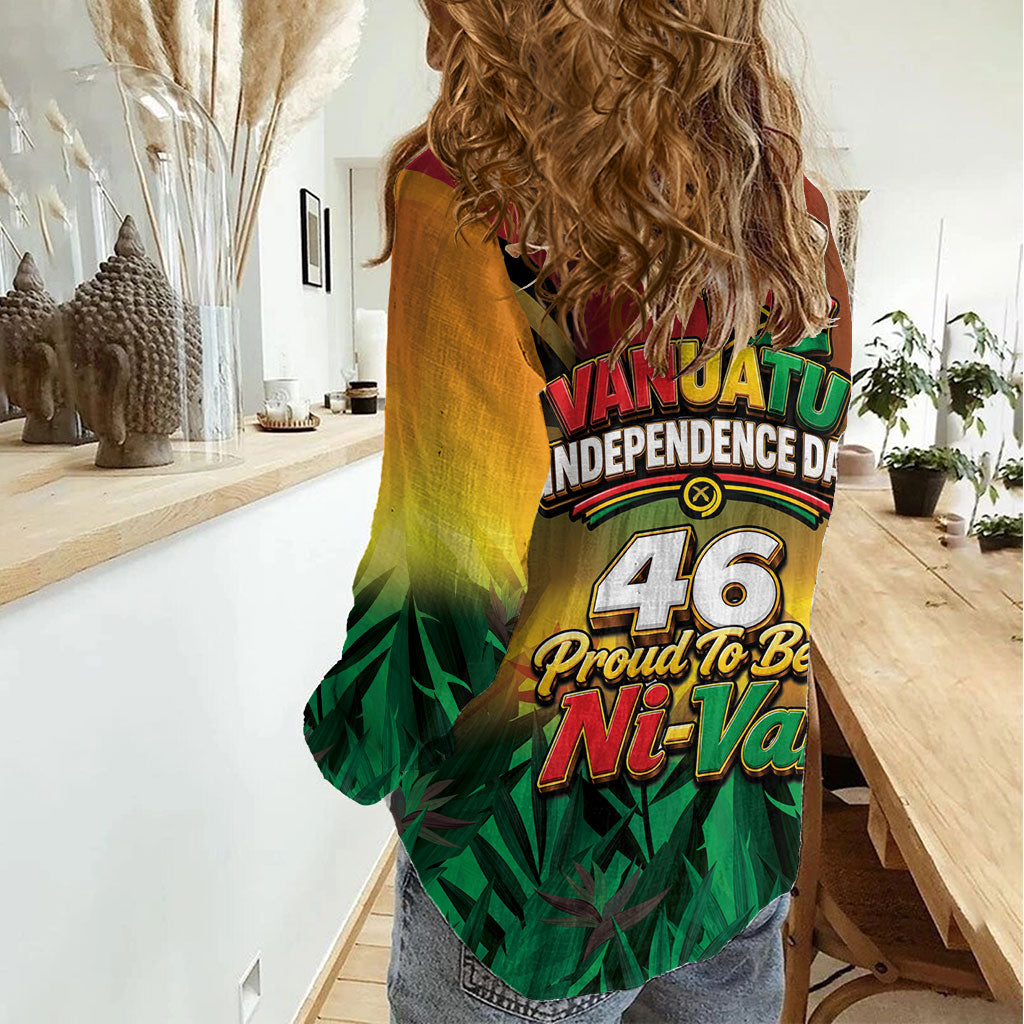 Vanuatu Independence Day Women Casual Shirt Chibi Boar Proud To Be A Ni-Van