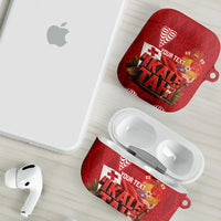 Tonga Rugby Custom AirPods Case 2026 Go Ikale Tahi Ngatu Pattern
