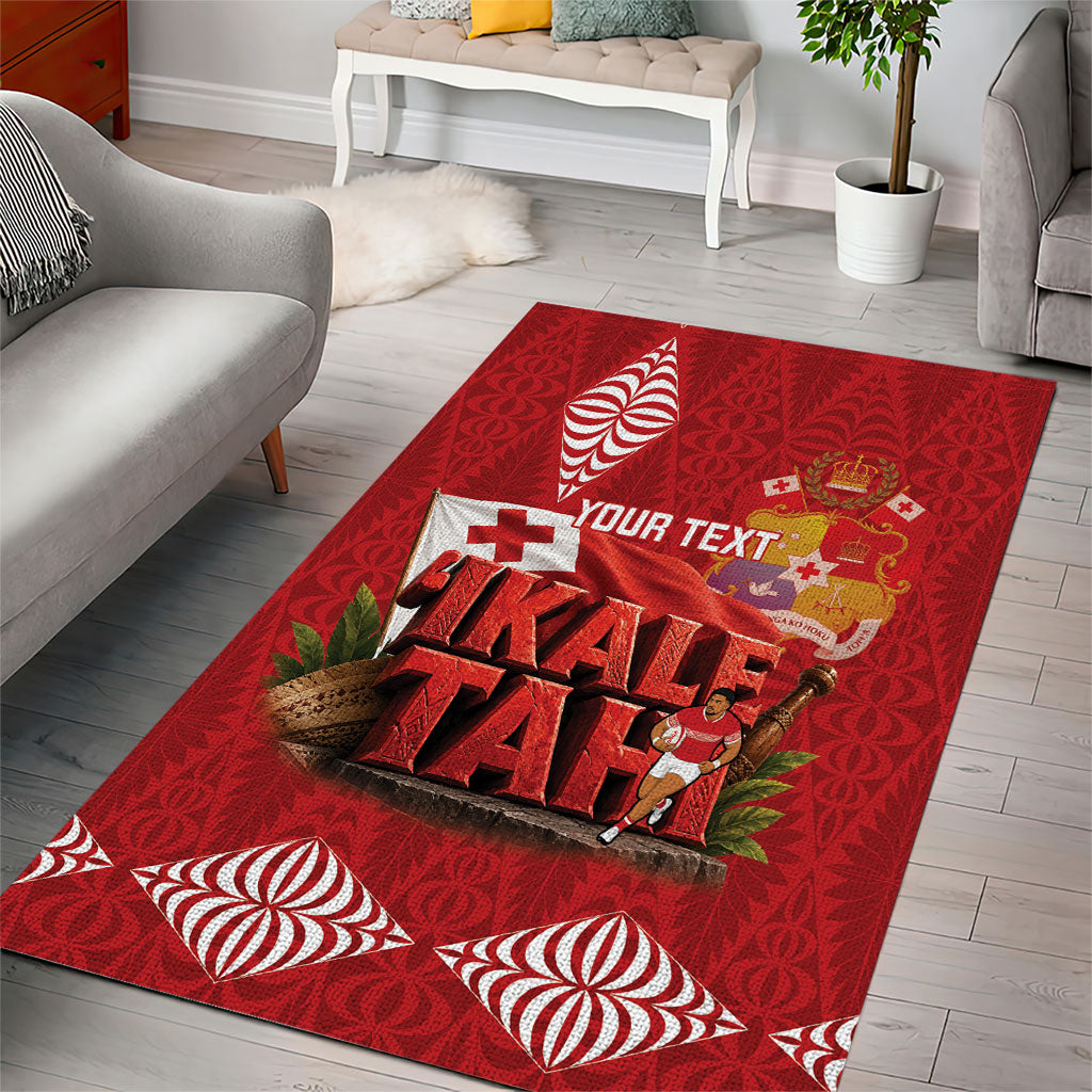 Tonga Rugby Custom Area Rug 2026 Go Ikale Tahi Ngatu Pattern
