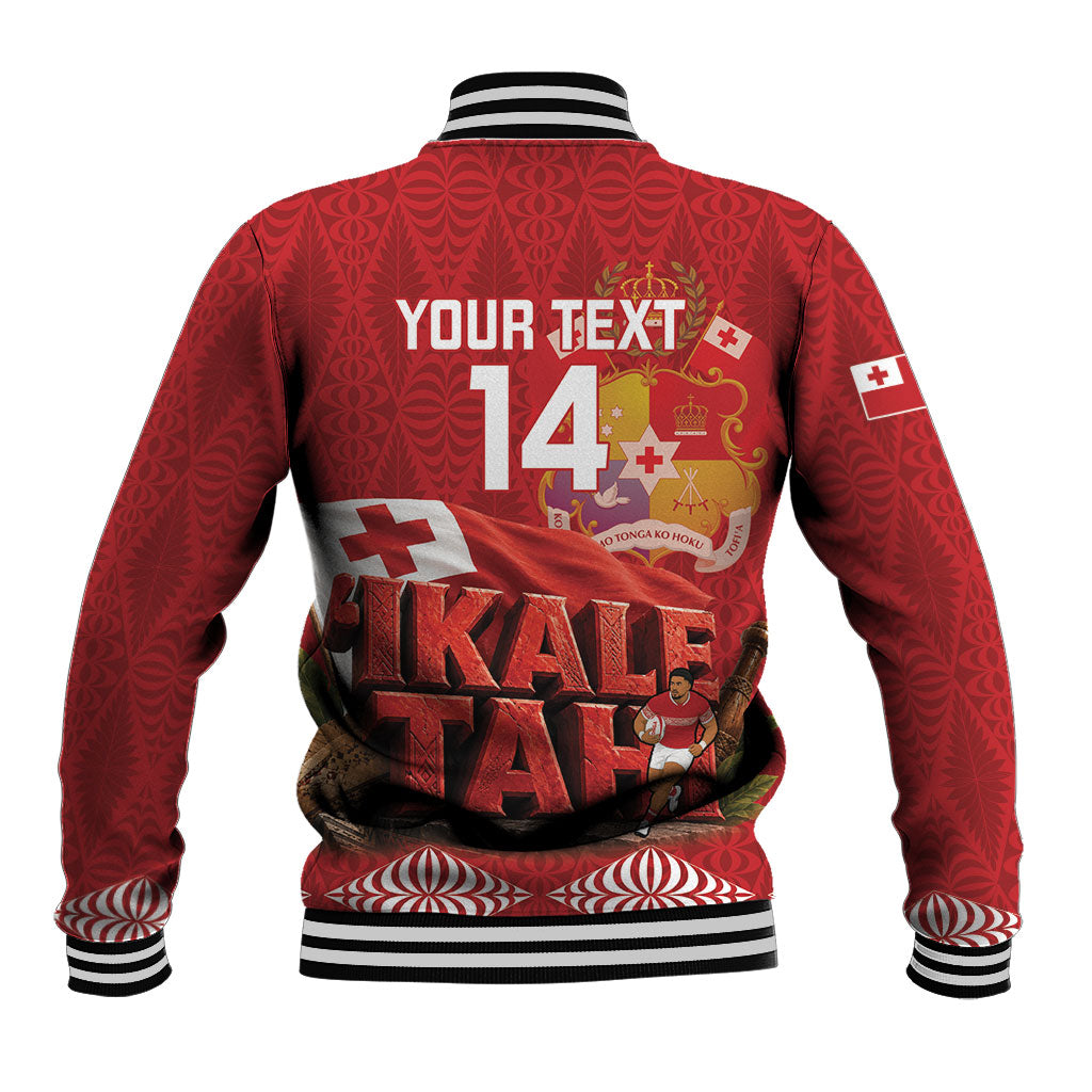 Tonga Rugby Custom Baseball Jacket 2026 Go Ikale Tahi Ngatu Pattern