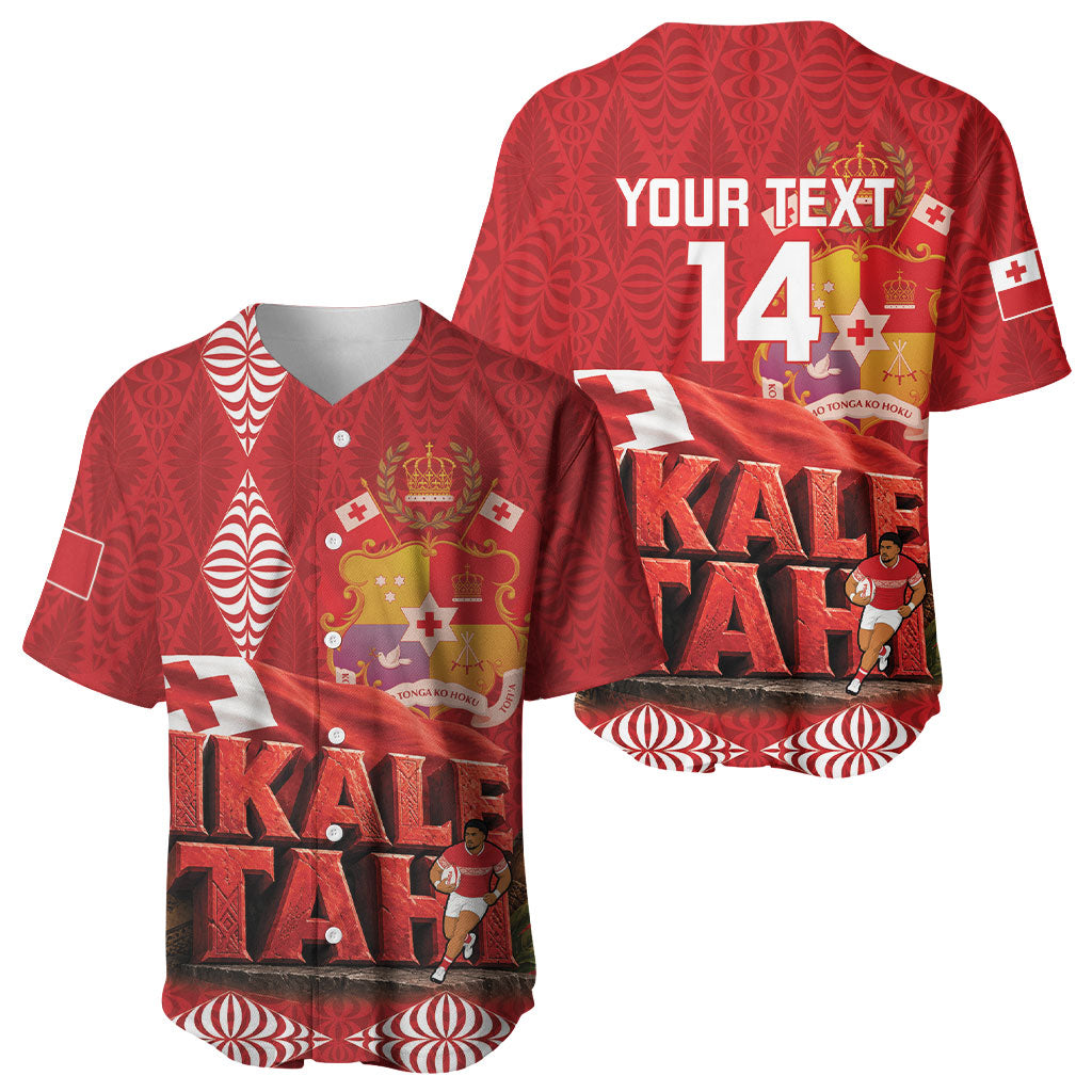 Tonga Rugby Custom Baseball Jersey 2026 Go Ikale Tahi Ngatu Pattern