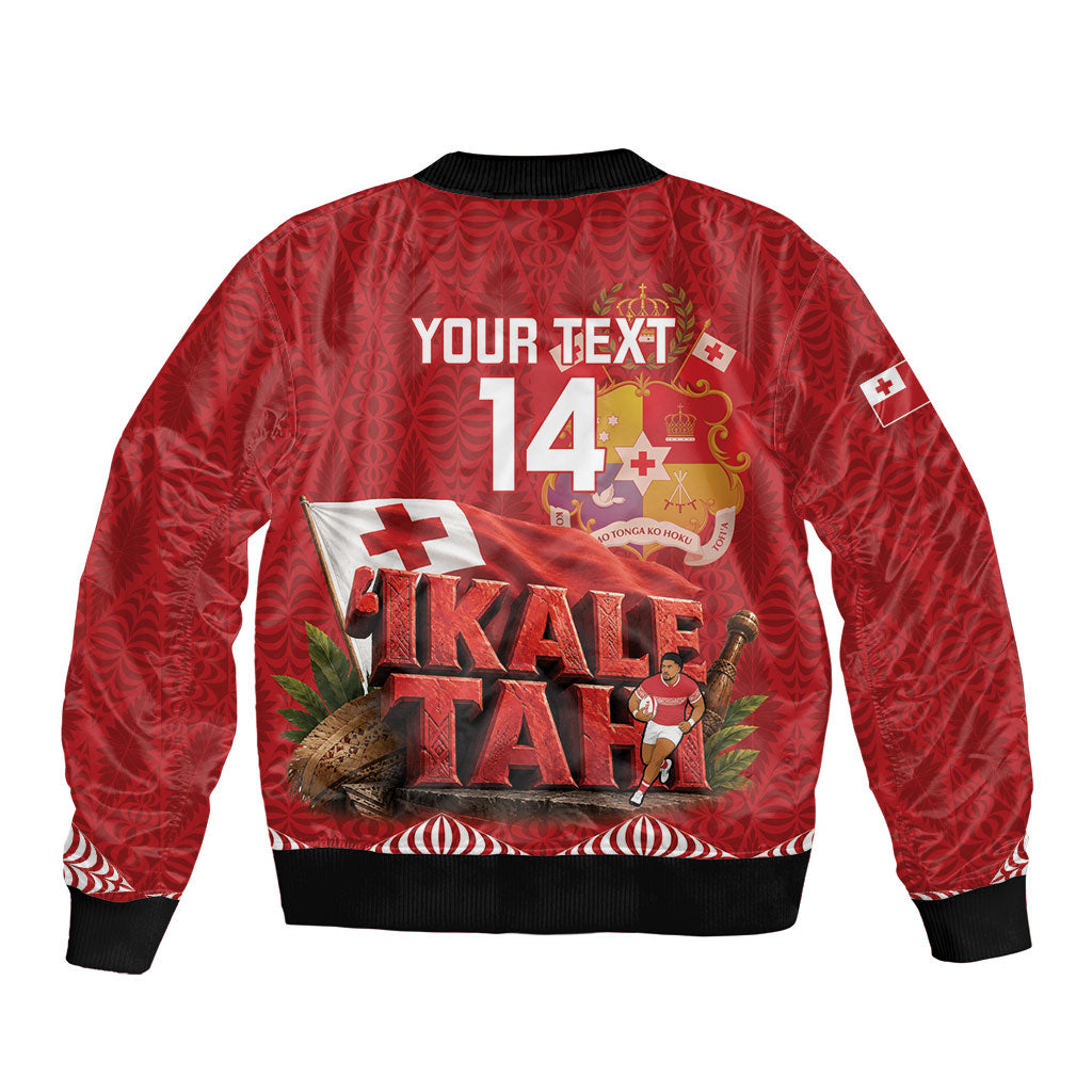 Tonga Rugby Custom Bomber Jacket 2026 Go Ikale Tahi Ngatu Pattern