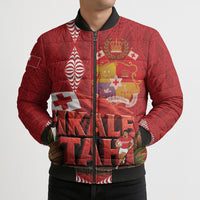 Tonga Rugby Custom Bomber Puffer Jacket 2026 Go Ikale Tahi Ngatu Pattern