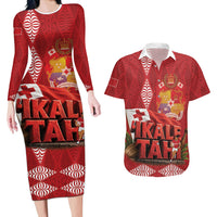 Tonga Rugby Custom Couples Matching Long Sleeve Bodycon Dress and Hawaiian Shirt 2026 Go Ikale Tahi Ngatu Pattern