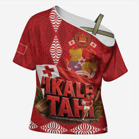 Tonga Rugby Custom Cross Shoulder Shirt 2026 Go Ikale Tahi Ngatu Pattern