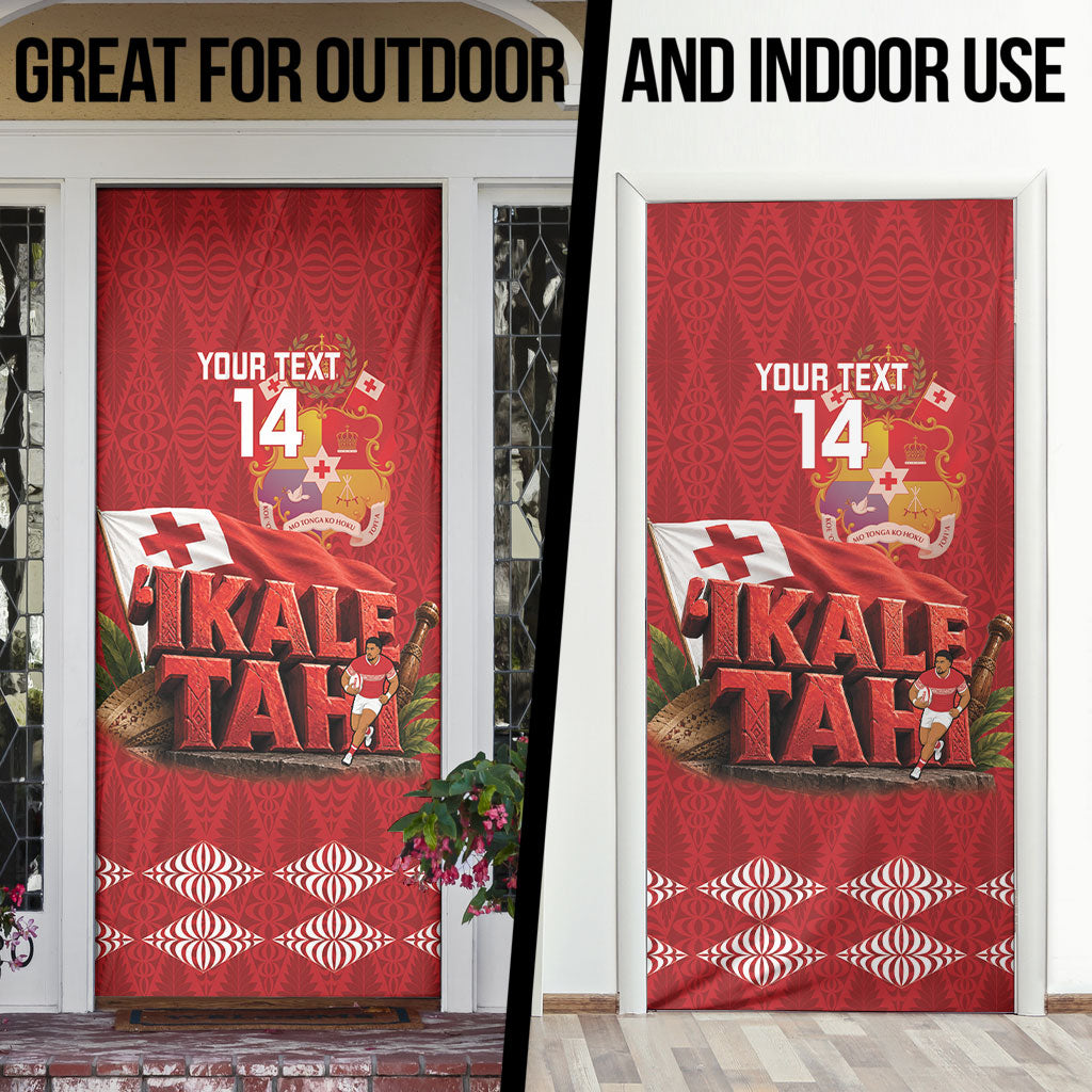 Tonga Rugby Custom Door Cover 2026 Go Ikale Tahi Ngatu Pattern