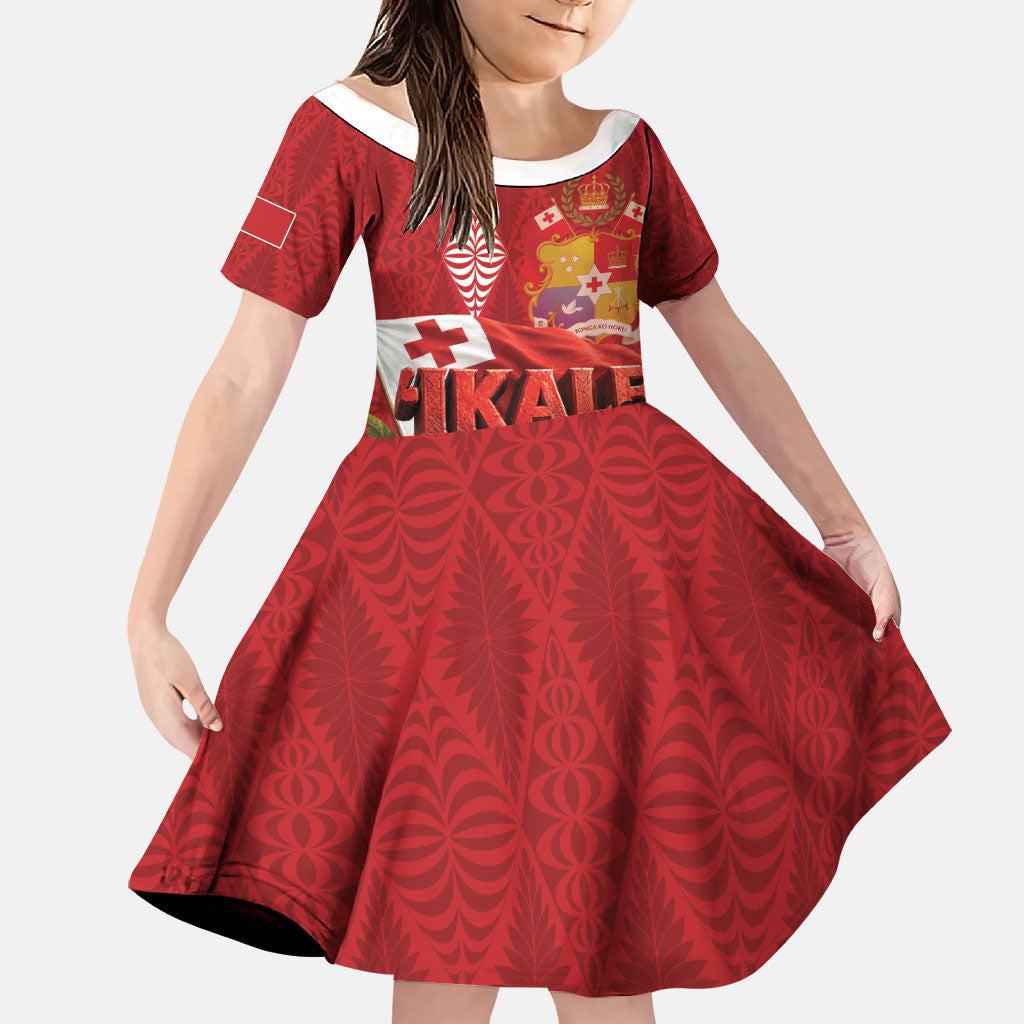Tonga Rugby Custom Family Matching Off The Shoulder Long Sleeve Dress and Hawaiian Shirt 2026 Go Ikale Tahi Ngatu Pattern