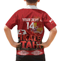 Tonga Rugby Custom Family Matching Off Shoulder Maxi Dress and Hawaiian Shirt 2026 Go Ikale Tahi Ngatu Pattern