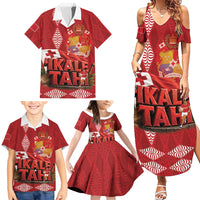 Tonga Rugby Custom Family Matching Summer Maxi Dress and Hawaiian Shirt 2026 Go Ikale Tahi Ngatu Pattern