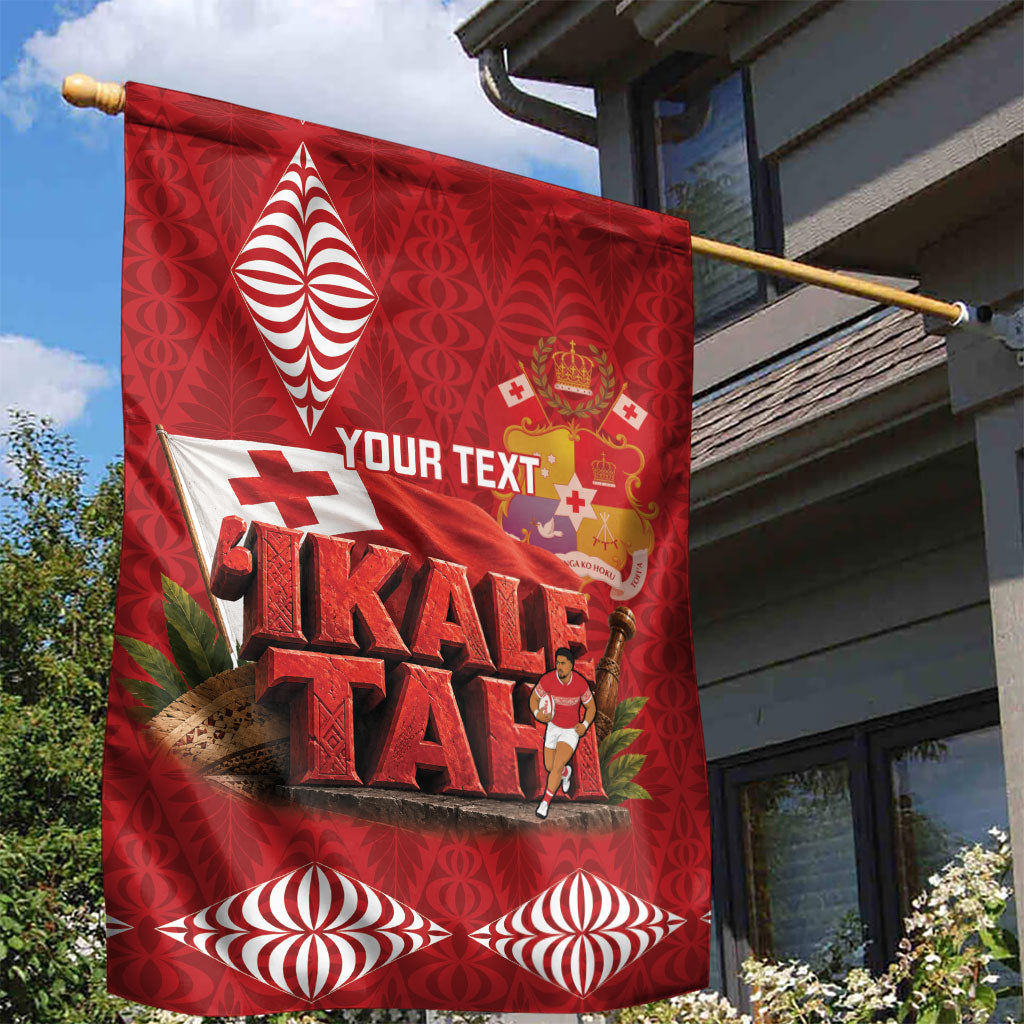 Tonga Rugby Custom Garden Flag 2026 Go Ikale Tahi Ngatu Pattern