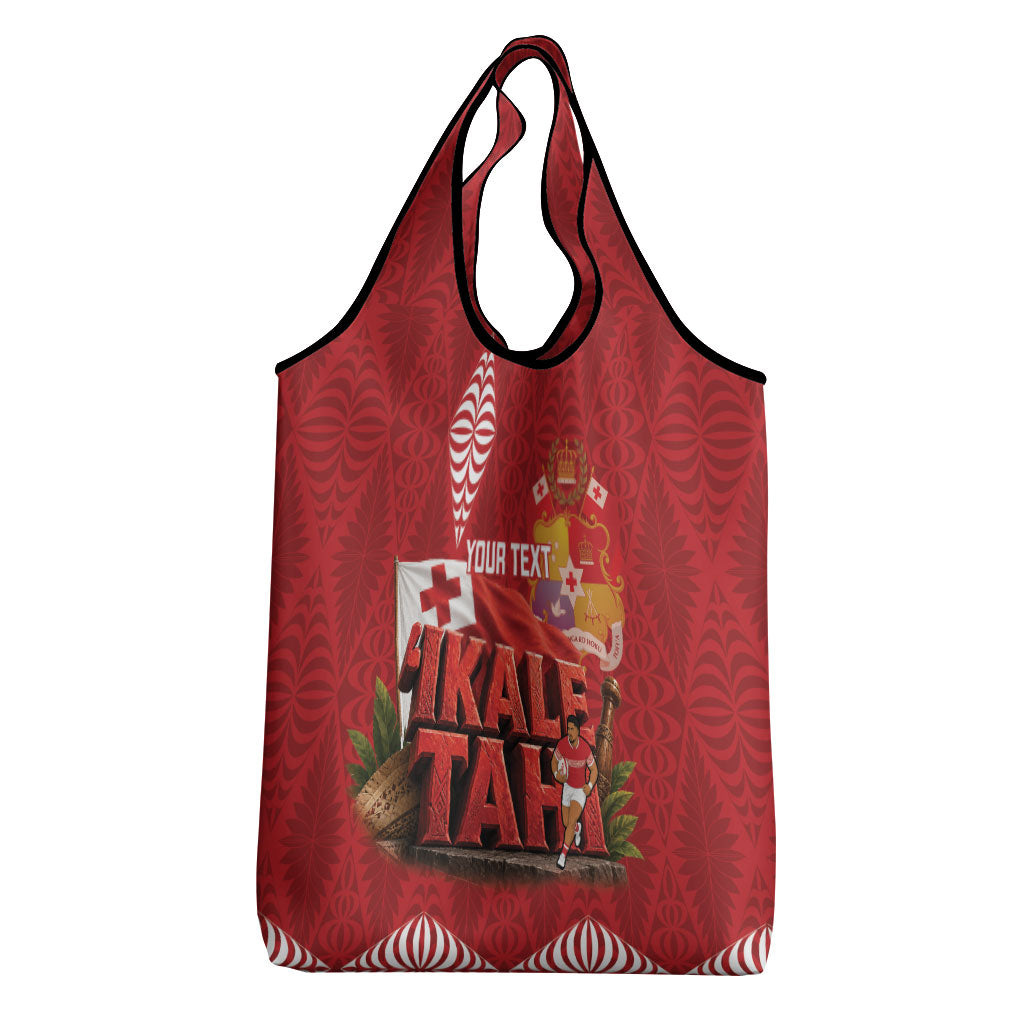 Tonga Rugby Custom Grocery Bag 2026 Go Ikale Tahi Ngatu Pattern