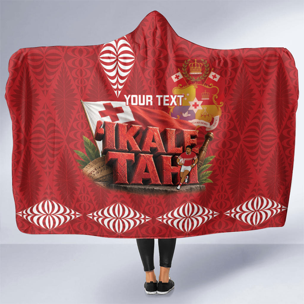 Tonga Rugby Custom Hooded Blanket 2026 Go Ikale Tahi Ngatu Pattern