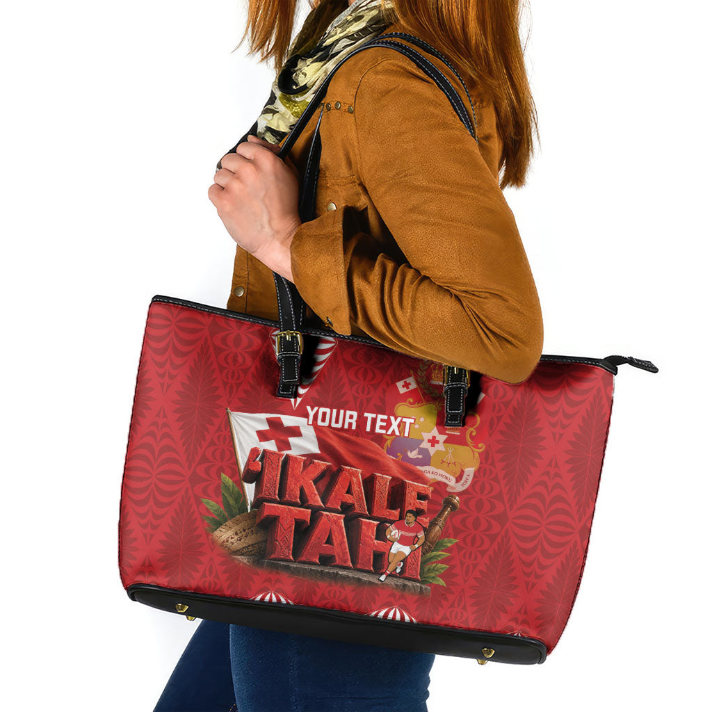 Tonga Rugby Custom Leather Tote Bag 2026 Go Ikale Tahi Ngatu Pattern