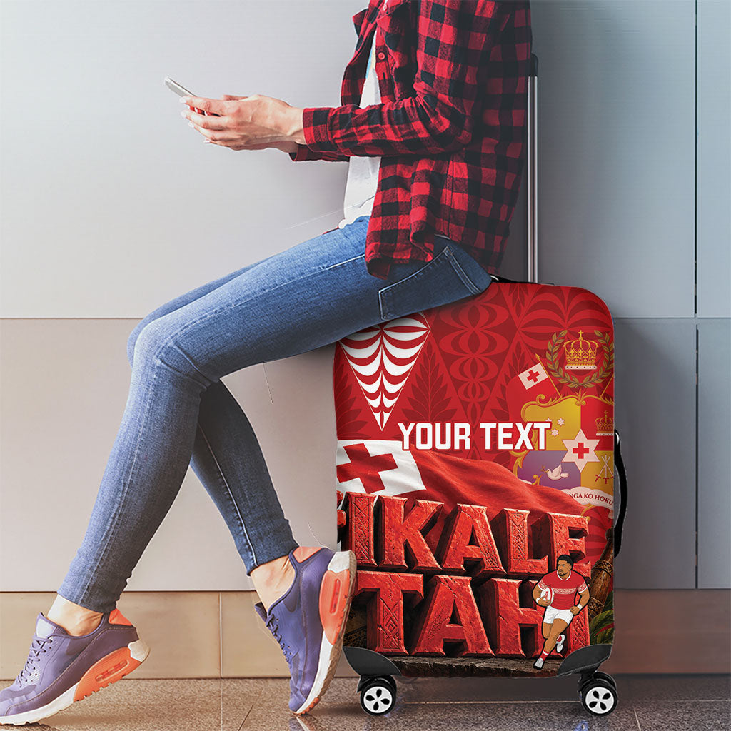 Tonga Rugby Custom Luggage Cover 2026 Go Ikale Tahi Ngatu Pattern