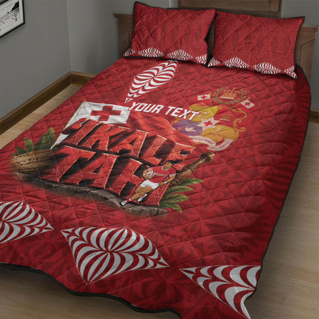 Tonga Rugby Custom Quilt Bed Set 2026 Go Ikale Tahi Ngatu Pattern