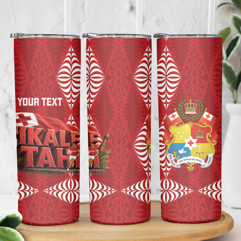 Tonga Rugby Custom Skinny Tumbler 2026 Go Ikale Tahi Ngatu Pattern