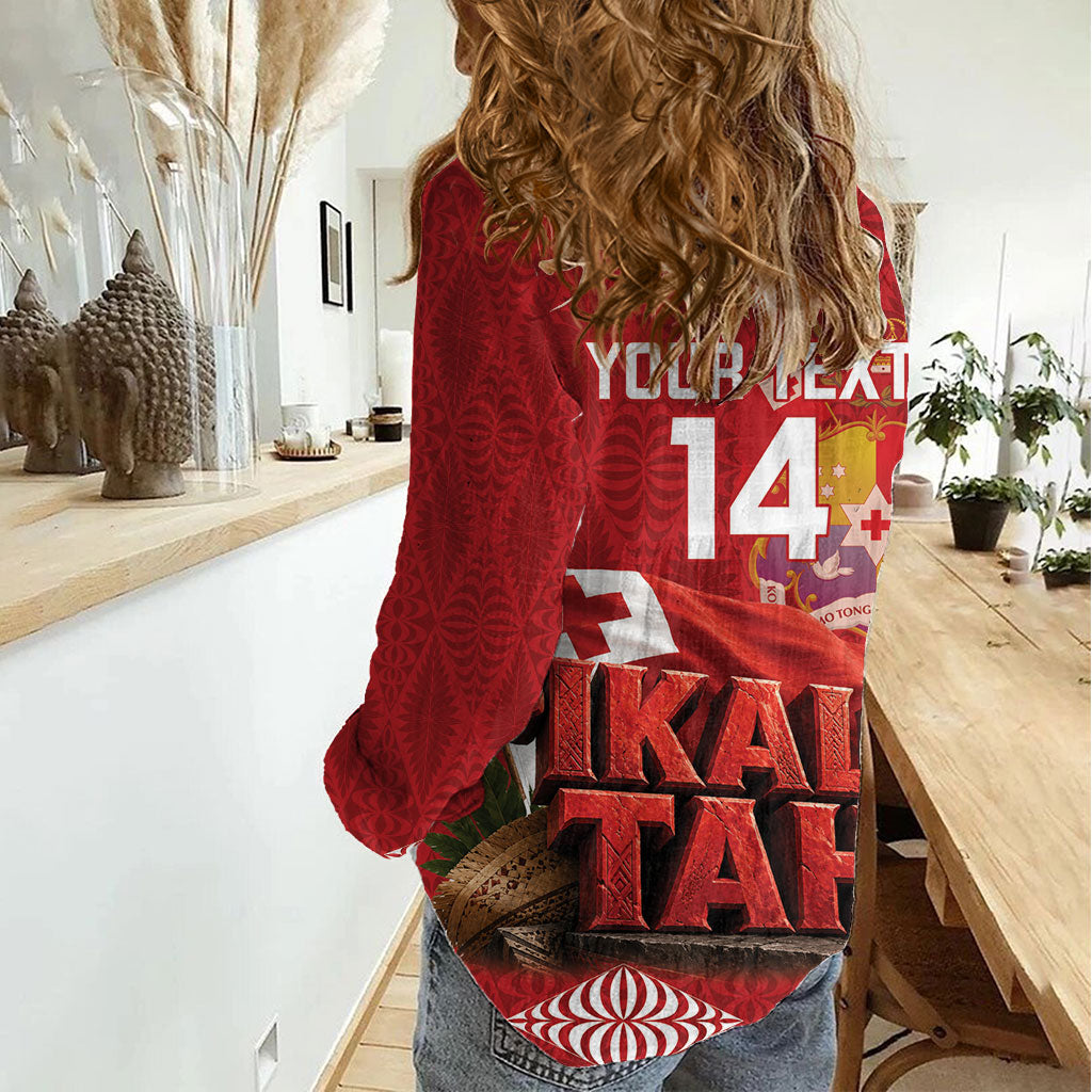 Tonga Rugby Custom Women Casual Shirt 2026 Go Ikale Tahi Ngatu Pattern