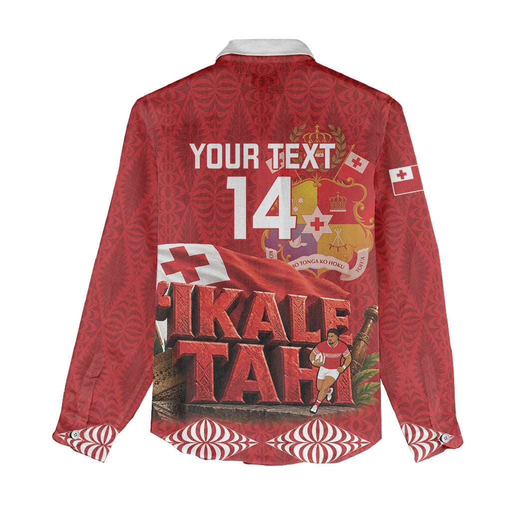 Tonga Rugby Custom Women Casual Shirt 2026 Go Ikale Tahi Ngatu Pattern
