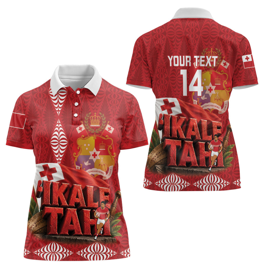 Tonga Rugby Custom Women Polo Shirt 2026 Go Ikale Tahi Ngatu Pattern