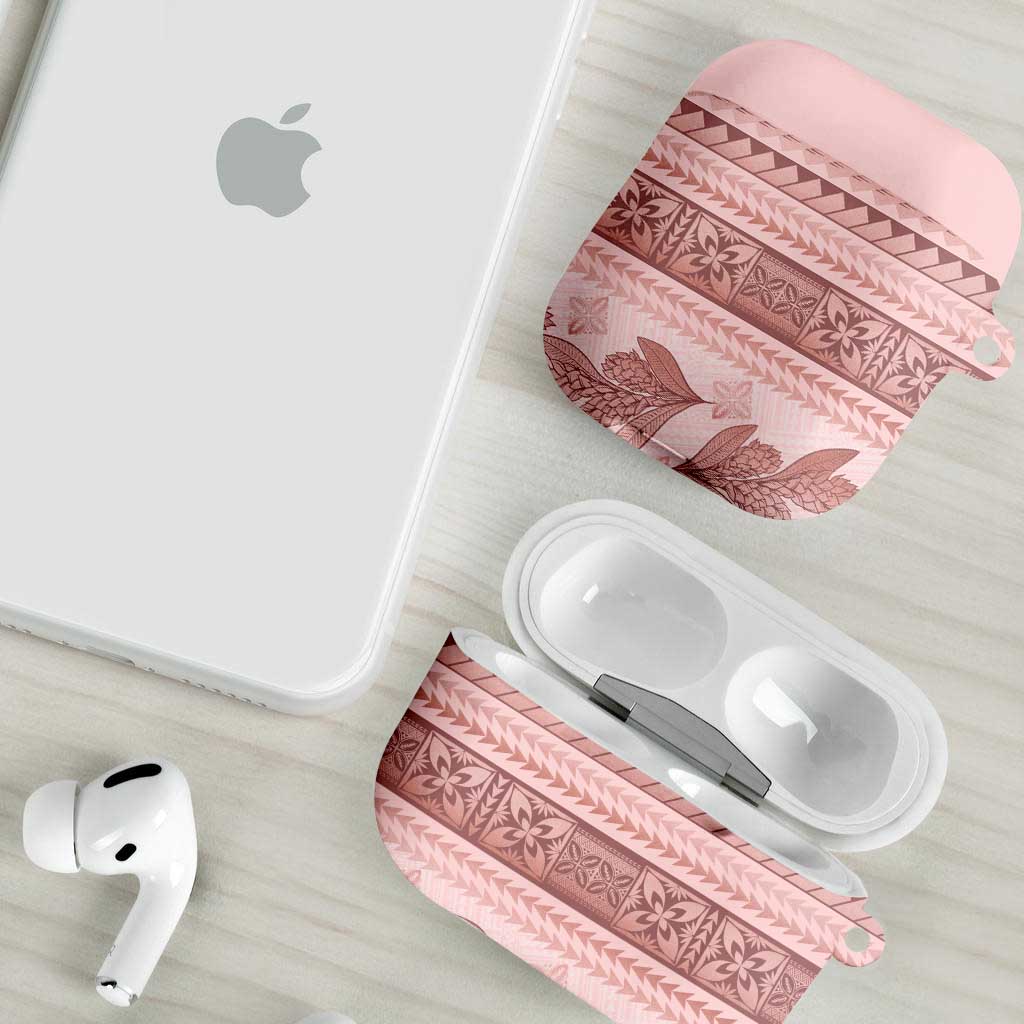 Pastel Pink Samoa Siapo Teuila Flowers AirPods Case LT14 - Polynesian Pride