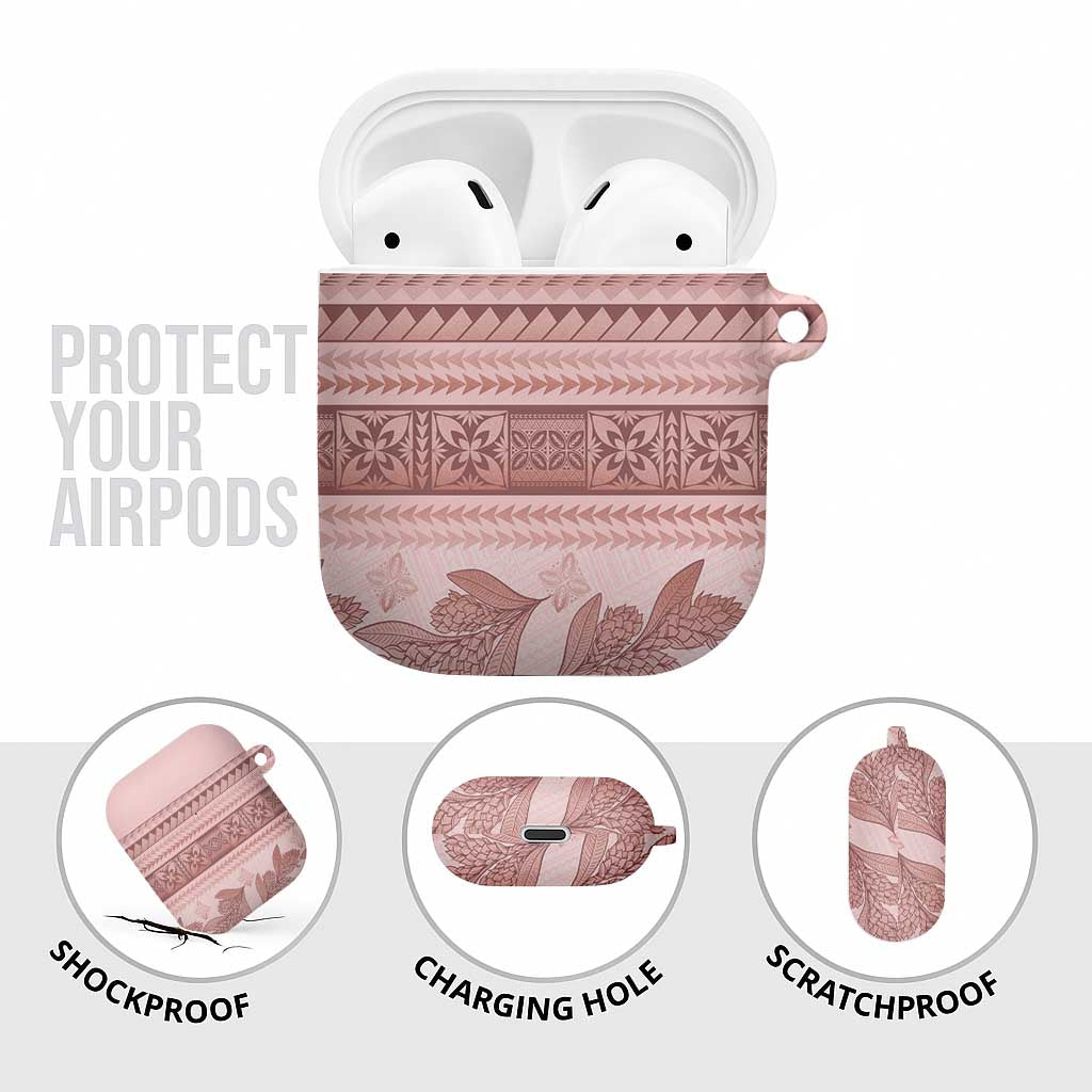 Pastel Pink Samoa Siapo Teuila Flowers AirPods Case LT14 - Polynesian Pride