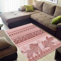 Pastel Pink Samoa Siapo Teuila Flowers Area Rug - Polynesian Pride