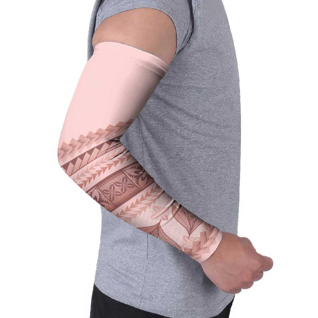 Pastel Pink Samoa Siapo Teuila Flowers Arm Sleeves - Polynesian Pride