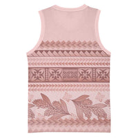 Pastel Pink Samoa Siapo Teuila Flowers Basketball Jersey LT14 - Polynesian Pride