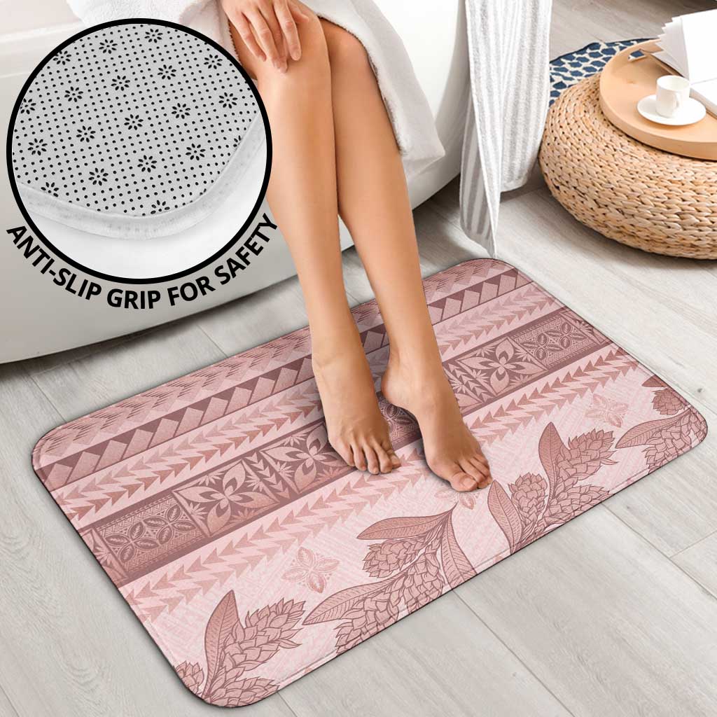 Pastel Pink Samoa Siapo Teuila Flowers Bathroom Set LT14 - Polynesian Pride