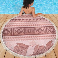 Pastel Pink Samoa Siapo Teuila Flowers Beach Blanket LT14 - Polynesian Pride