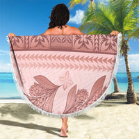 Pastel Pink Samoa Siapo Teuila Flowers Beach Blanket LT14 - Polynesian Pride