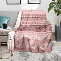 Pastel Pink Samoa Siapo Teuila Flowers Blanket - Polynesian Pride