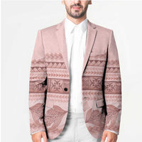 Pastel Pink Samoa Siapo Teuila Flowers Blazer - Polynesian Pride