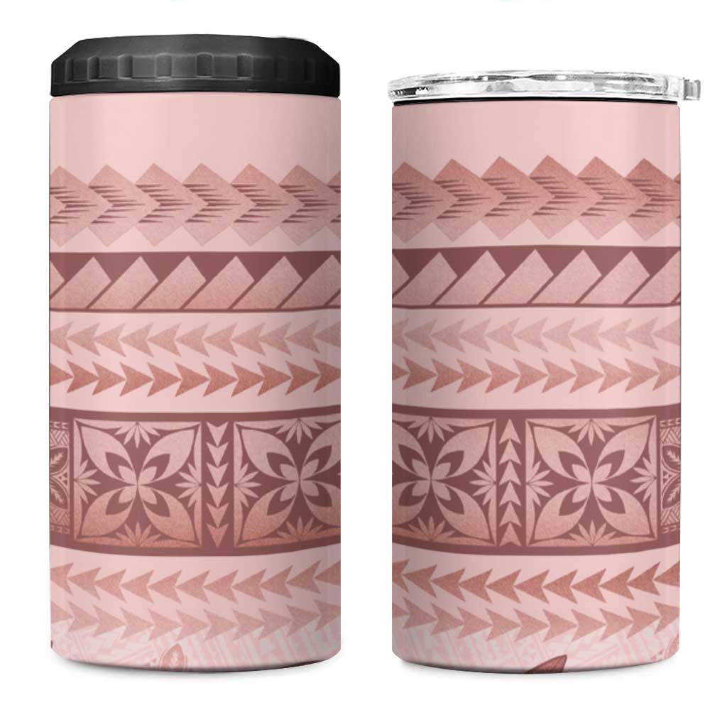Pastel Pink Samoa Siapo Teuila Flowers 4 in 1 Can Cooler Tumbler LT14 One Size: 16 oz Pastel Pink - Polynesian Pride