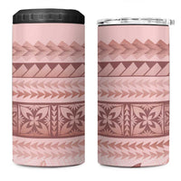 Pastel Pink Samoa Siapo Teuila Flowers 4 in 1 Can Cooler Tumbler LT14 One Size: 16 oz Pastel Pink - Polynesian Pride