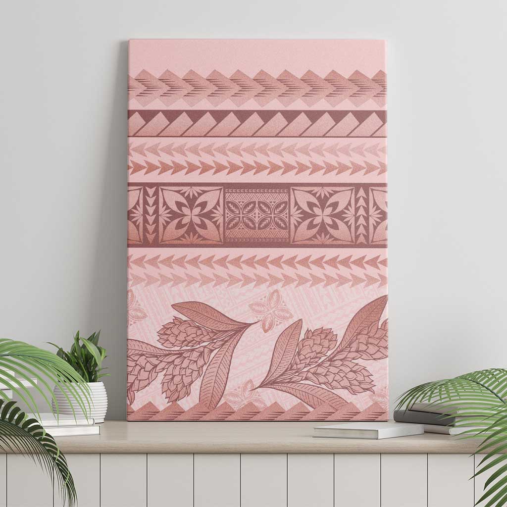 Pastel Pink Samoa Siapo Teuila Flowers Canvas Wall Art LT14 - Polynesian Pride