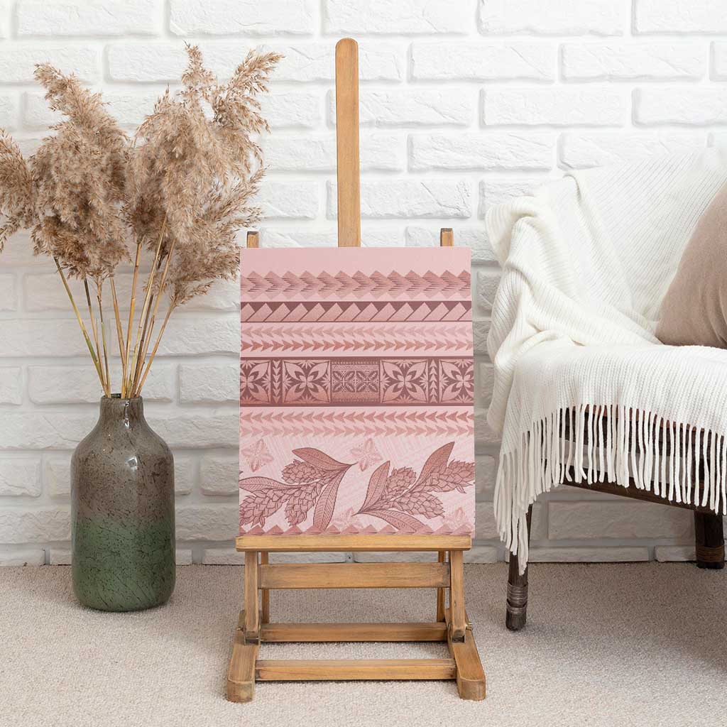 Pastel Pink Samoa Siapo Teuila Flowers Canvas Wall Art LT14 - Polynesian Pride