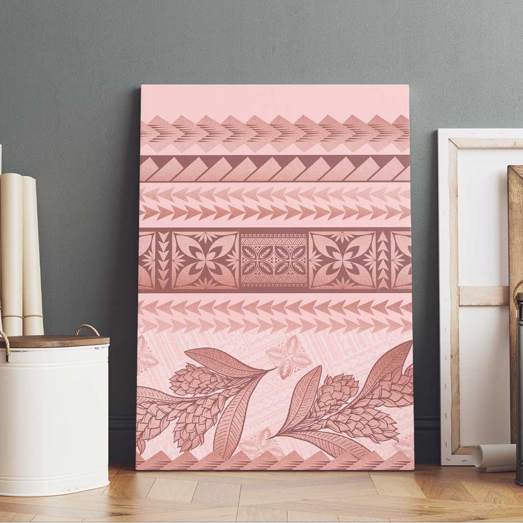 Pastel Pink Samoa Siapo Teuila Flowers Canvas Wall Art LT14 - Polynesian Pride