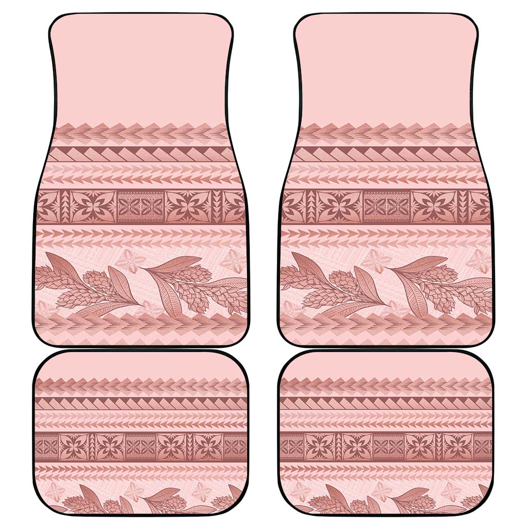 Pastel Pink Samoa Siapo Teuila Flowers Car Mats LT14 - Polynesian Pride