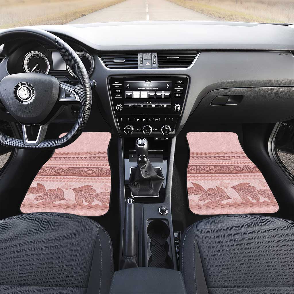 Pastel Pink Samoa Siapo Teuila Flowers Car Mats LT14 Set 2pcs - Front Pastel Pink - Polynesian Pride