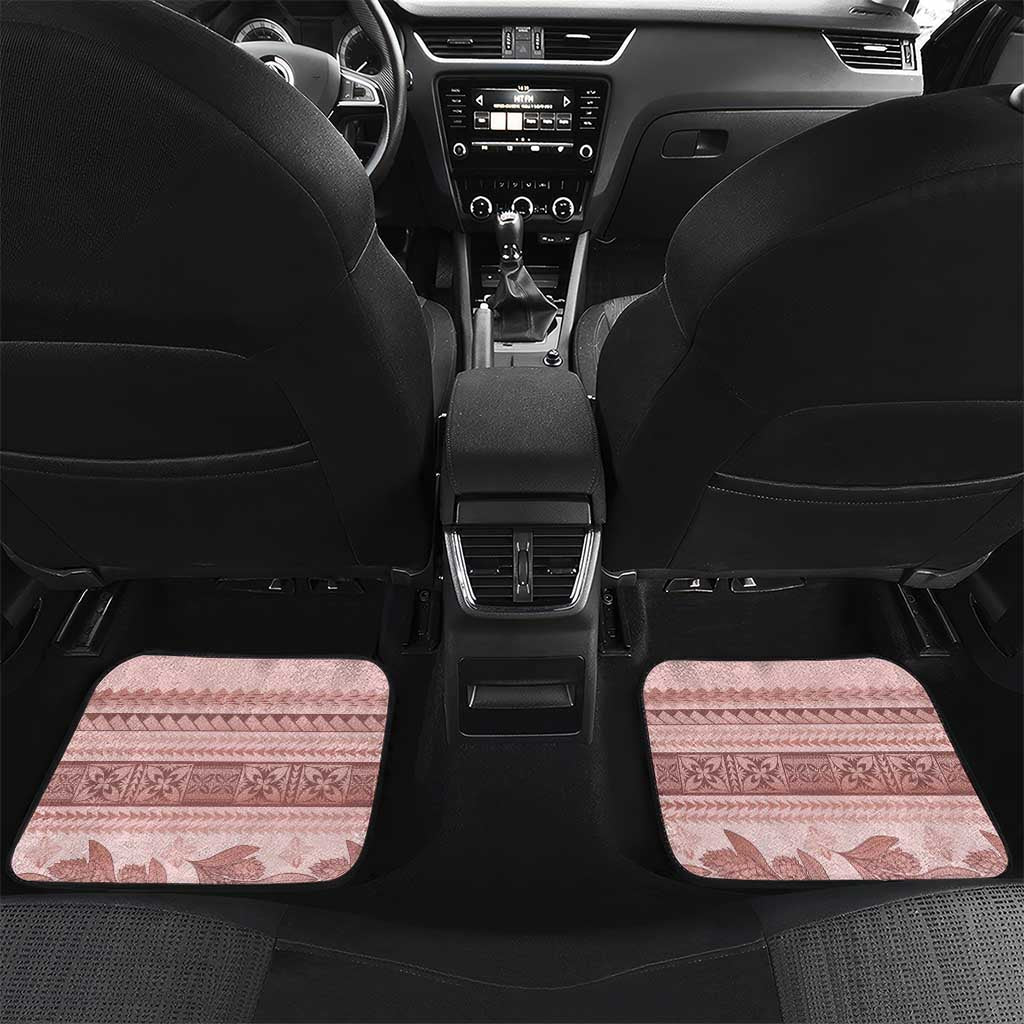 Pastel Pink Samoa Siapo Teuila Flowers Car Mats LT14 Set 2pcs - Back Pastel Pink - Polynesian Pride