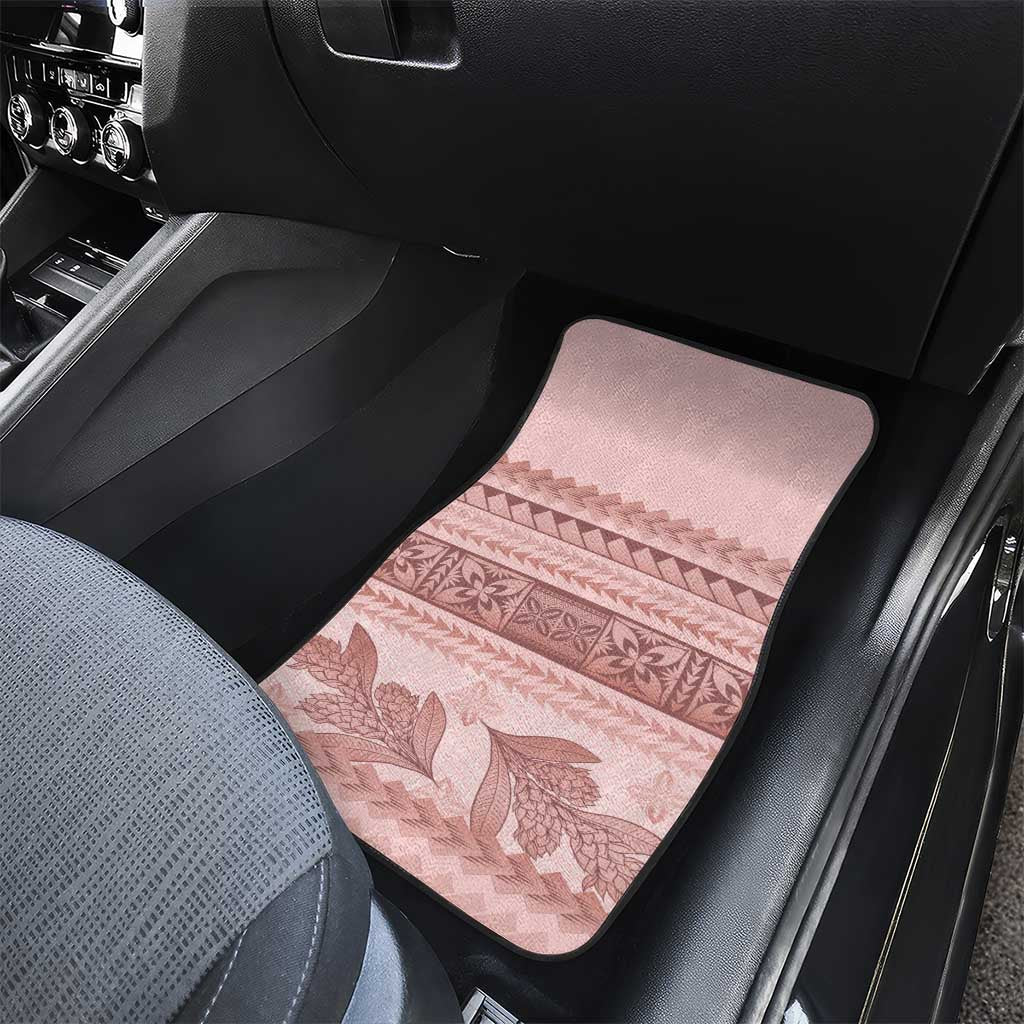 Pastel Pink Samoa Siapo Teuila Flowers Car Mats LT14 - Polynesian Pride