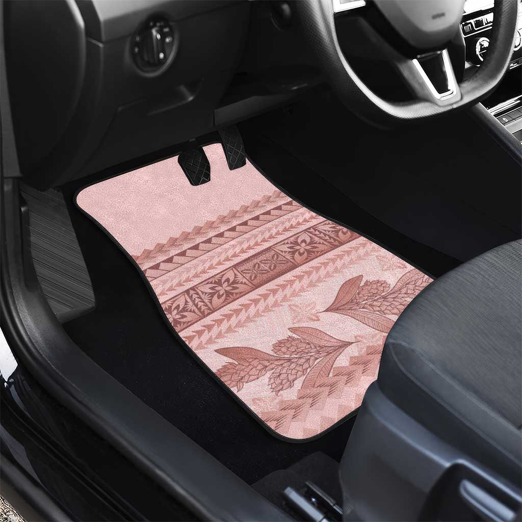 Pastel Pink Samoa Siapo Teuila Flowers Car Mats LT14 - Polynesian Pride