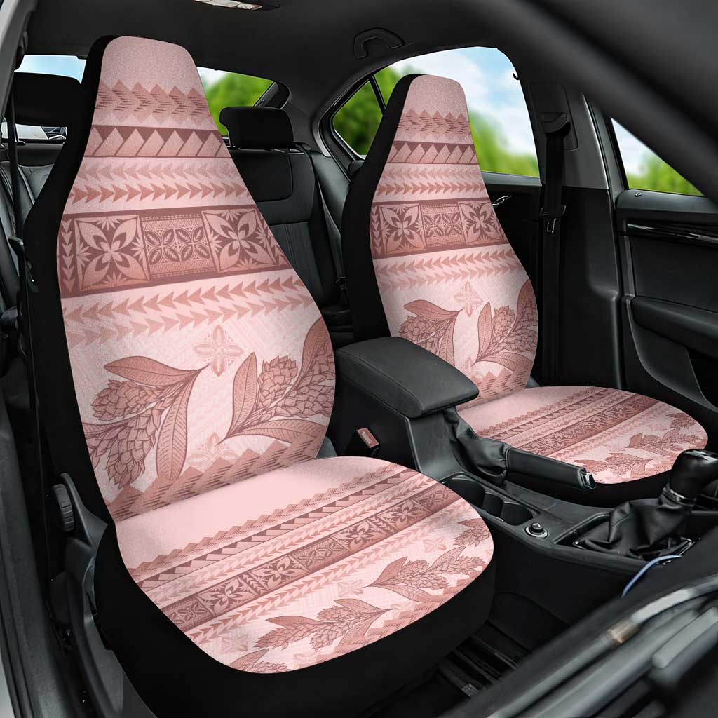 Pastel Pink Samoa Siapo Teuila Flowers Car Seat Cover - Polynesian Pride