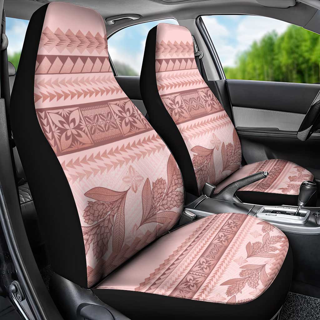 Pastel Pink Samoa Siapo Teuila Flowers Car Seat Cover - Polynesian Pride