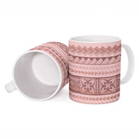 Pastel Pink Samoa Siapo Teuila Flowers Ceramic Mug LT14 - Polynesian Pride