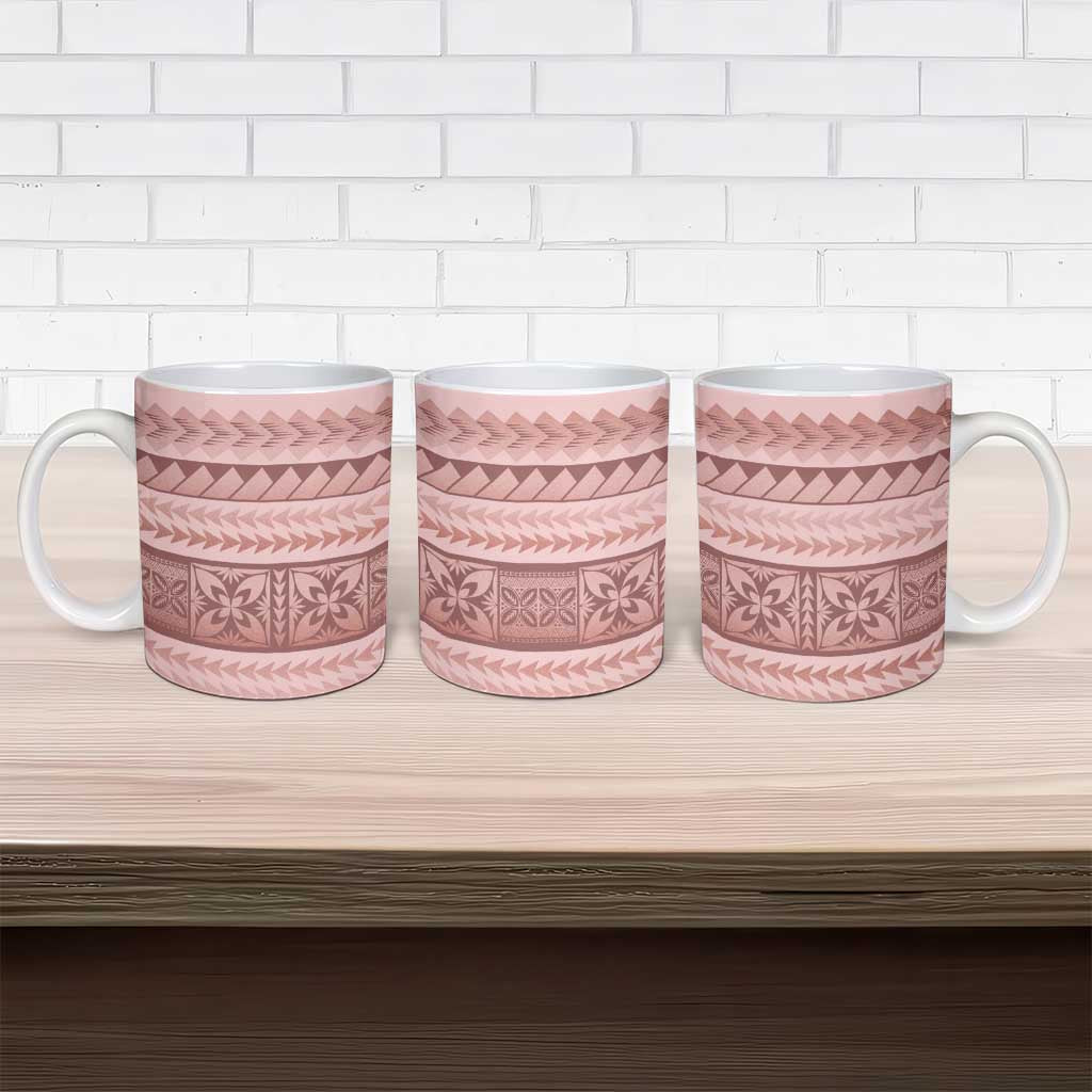 Pastel Pink Samoa Siapo Teuila Flowers Ceramic Mug LT14 - Polynesian Pride
