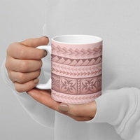 Pastel Pink Samoa Siapo Teuila Flowers Ceramic Mug LT14 - Polynesian Pride