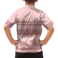 Pastel Pink Samoa Siapo Teuila Flowers Family Matching Puletasi and Hawaiian Shirt - Polynesian Pride