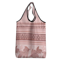 Pastel Pink Samoa Siapo Teuila Flowers Grocery Bag LT14 - Polynesian Pride